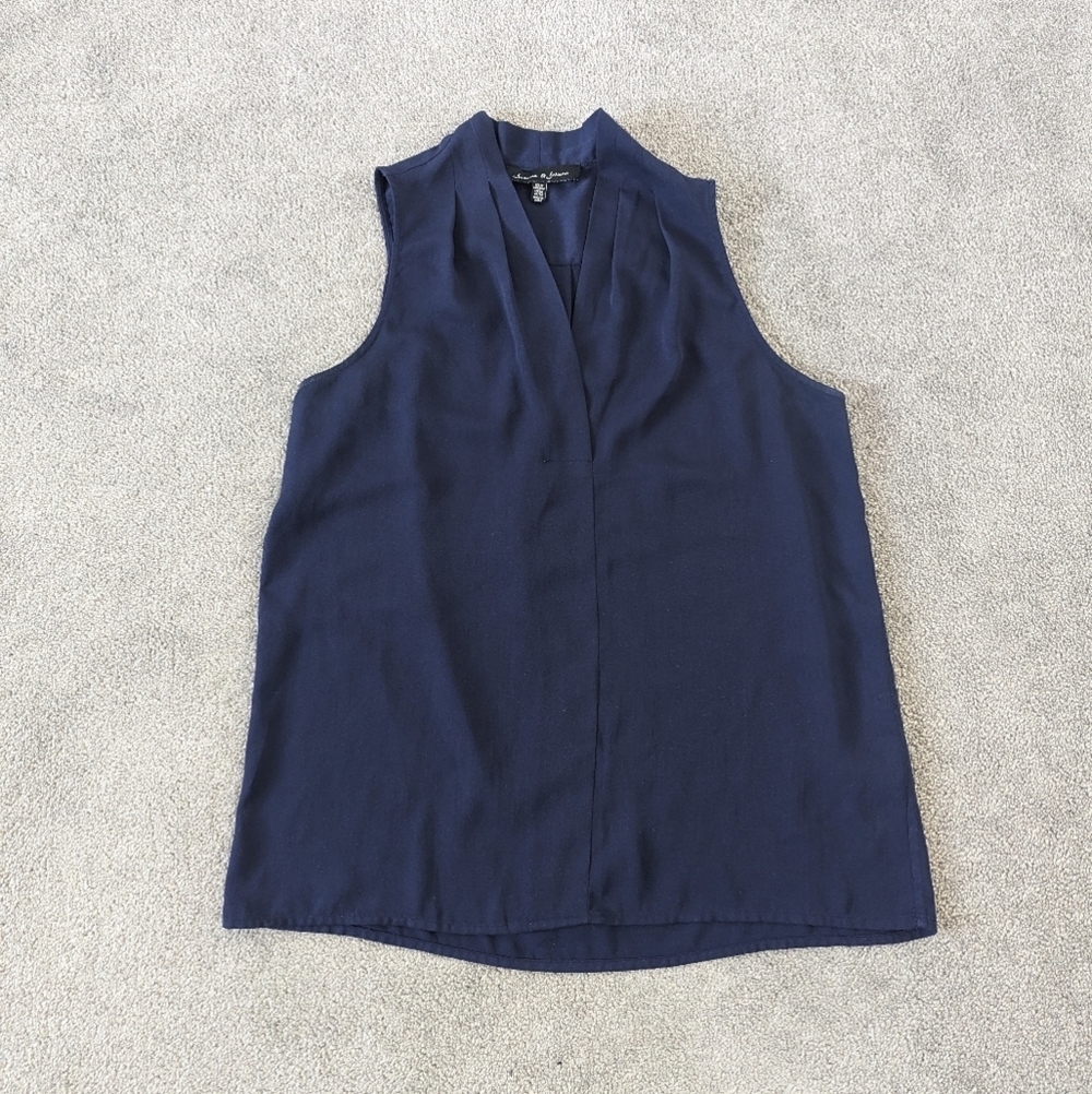 Jasmine & Juliana Women's Office Wear Blouse Blue Sleeveless